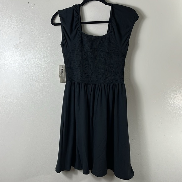 DEREK HEART Solid Black Yummy Foam Cup A-Line Mini Dress Women’s M NWT - Picture 2 of 9
